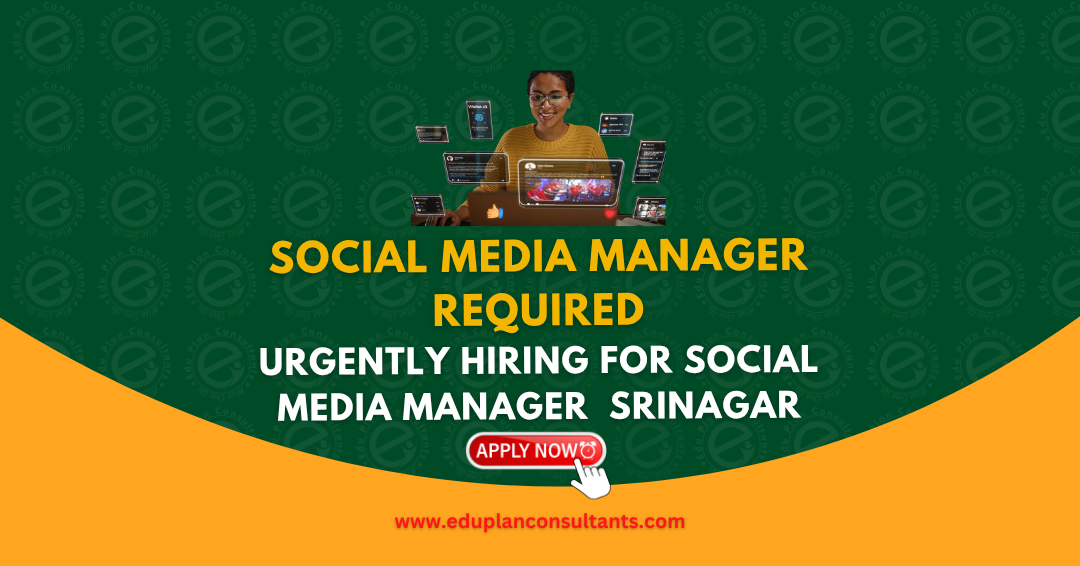 Social Media Manager Job in Srinagar (Video Editing Required) | Full-Time Hiring 2026