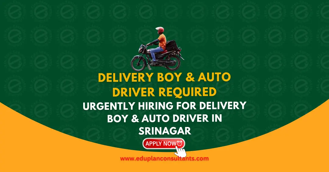 Edu Plan Consultants-Delivery Boy & Auto Driver Jobs in Srinagar | Urgent Hiring | Amazon Station Bemina