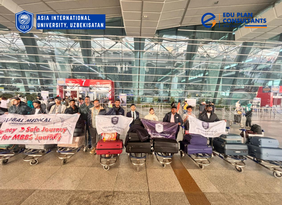 Our future doctors are ready to take off from the airport, heading to Asia International University in Uzbekistan to begin their MBBS journey. Wishing them success, strength, and unforgettable memories ahead!